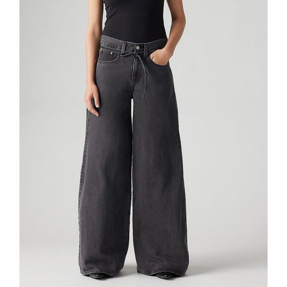 Levi's Denim - Free People Levi's Premium XL Superwide Baggy Jeans Faded Black Wash NWT Size 33